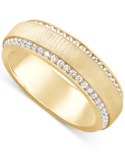 Мужское кольцо Diamond Border Textured Eternity Band (1 ct. t.w.) in 10k White, Yellow or Rose Gold
