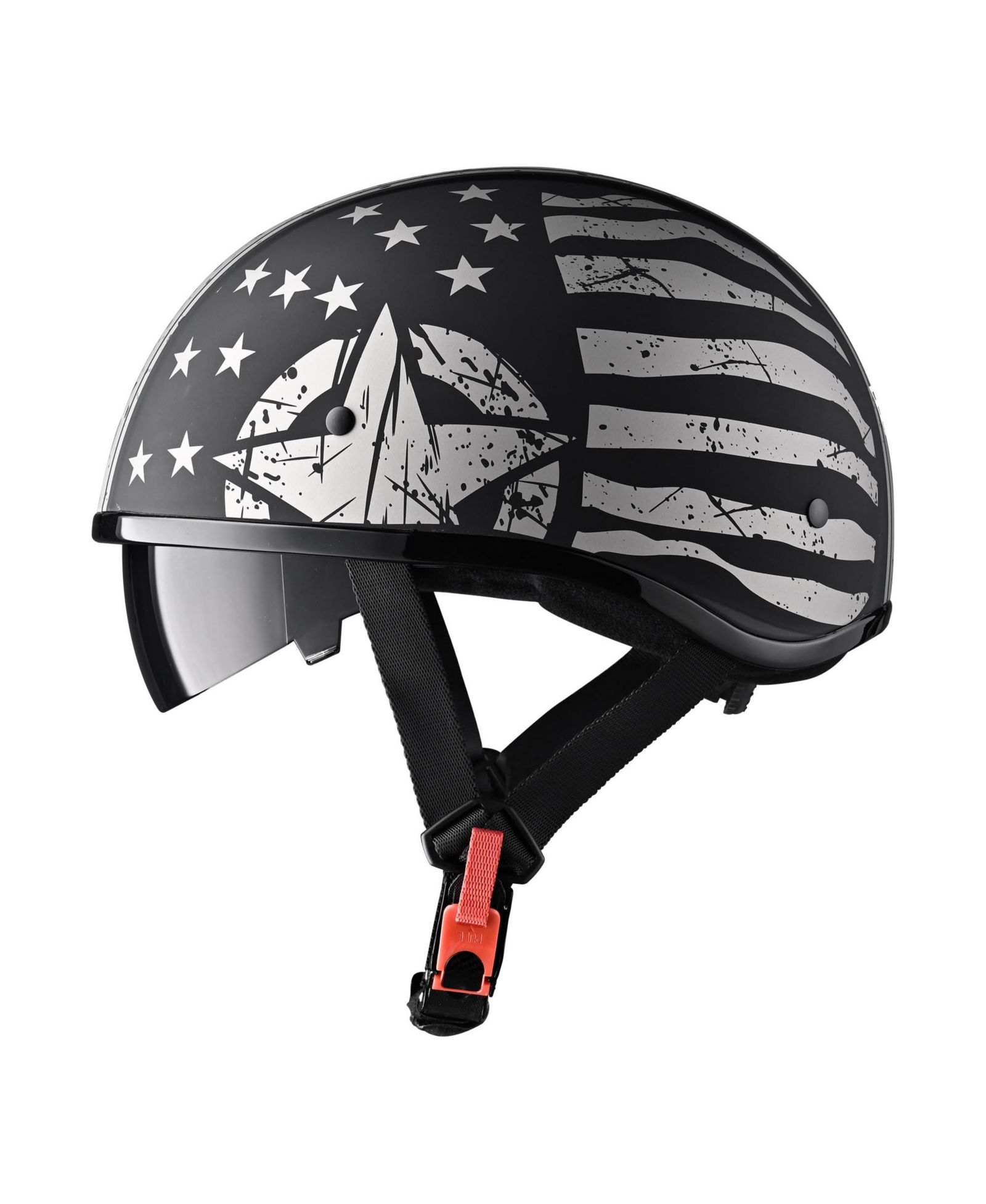 AHR Half Face Motorcycle Helmet Sun Visor DOT Approved Bike Chopper Cruiser