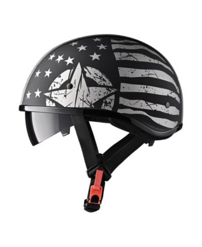 AHR Half Face Motorcycle Helmet Sun Visor DOT Approved Bike Chopper Cruiser