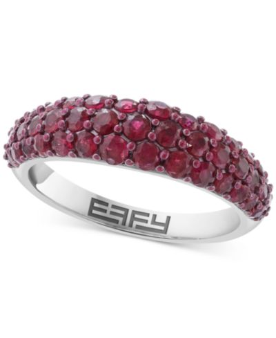 EFFY® Ruby Cluster Dome Ring (1-3/4 ct. t.w.) in Sterling Silver (Also available in Pink Sapphire & Sapphire)