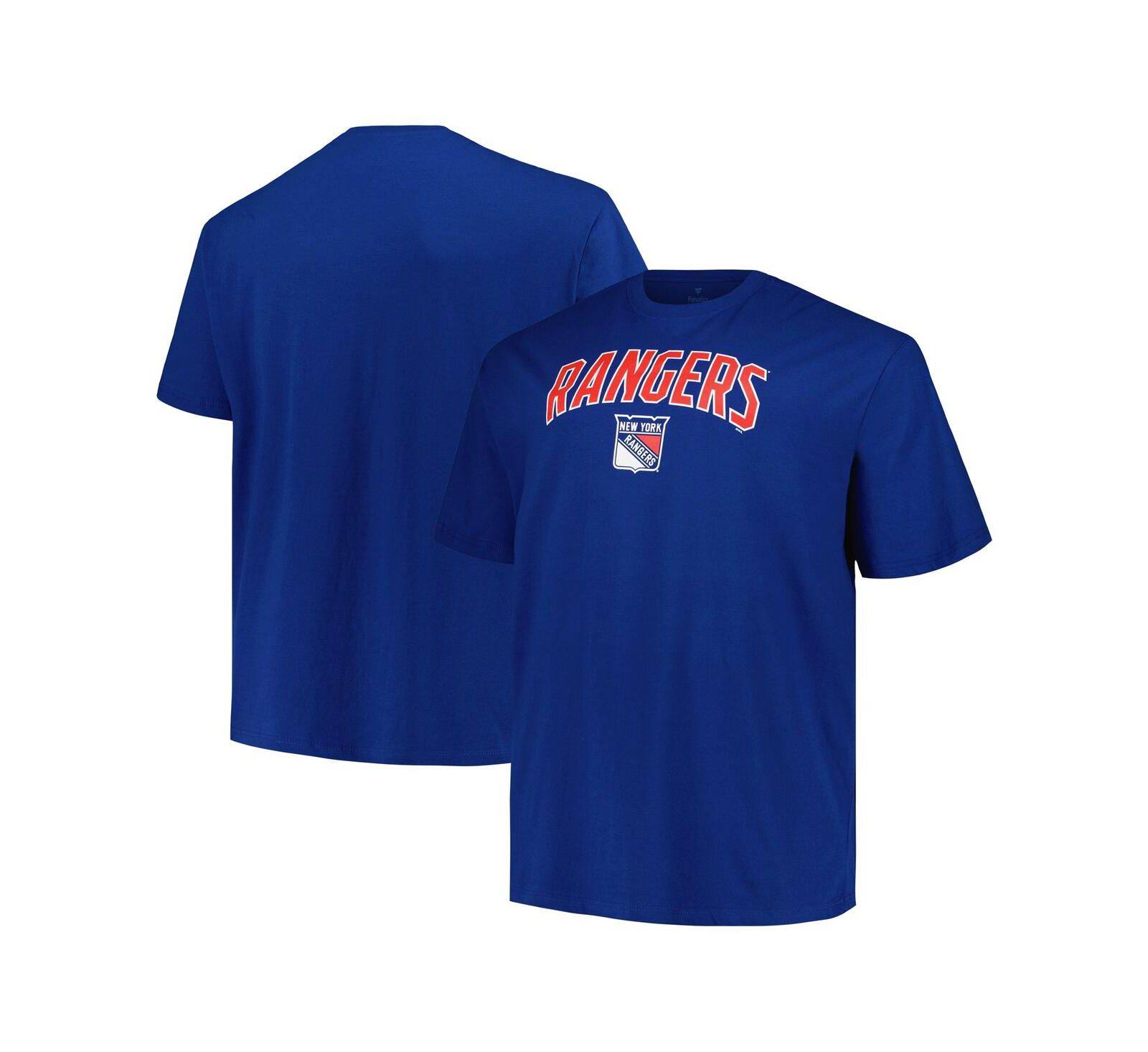 Profile Men's Blue New York Rangers Big & Tall Arch Over Logo T-Shirt