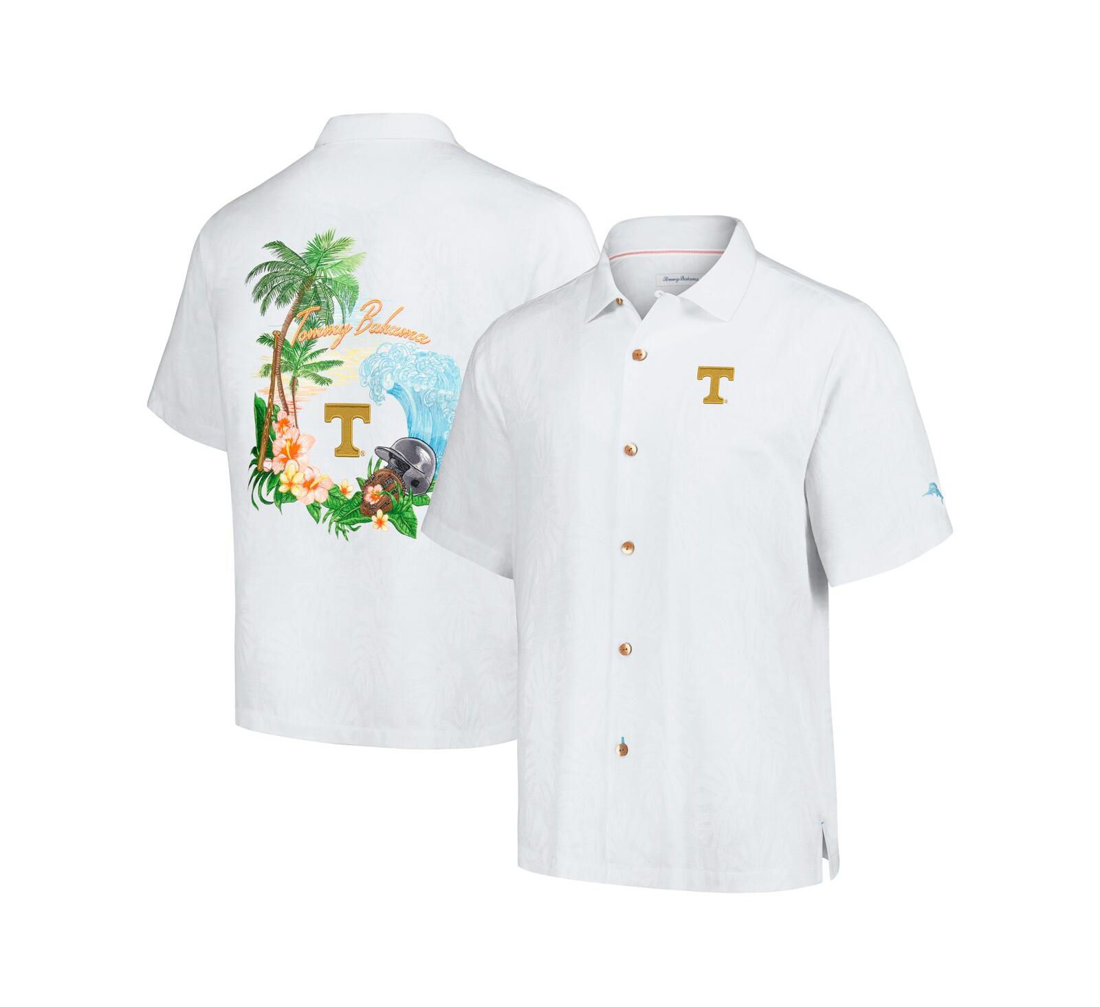 Tommy Bahama Men's White Tennessee Volunteers Castaway Game Camp Button-Up Shirt