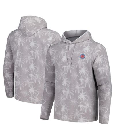 Мужская свитшот-футболка Tommy Bahama Gray Chicago Cubs Palm Frenzy Hoodie Long Sleeve