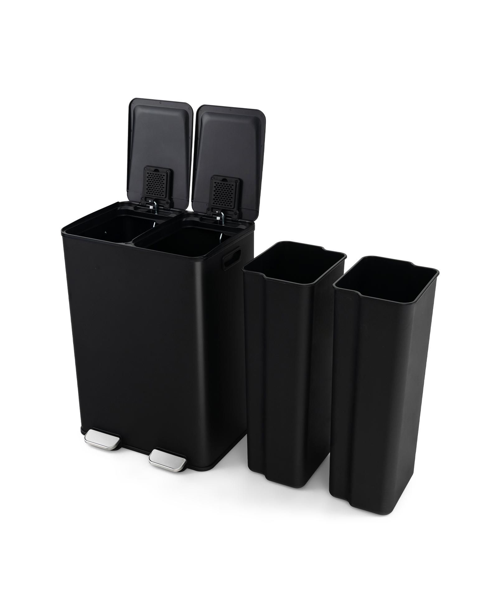 16 Gallon Dual Bin Trash Can with 2 Separate 8 Gallon Compartments