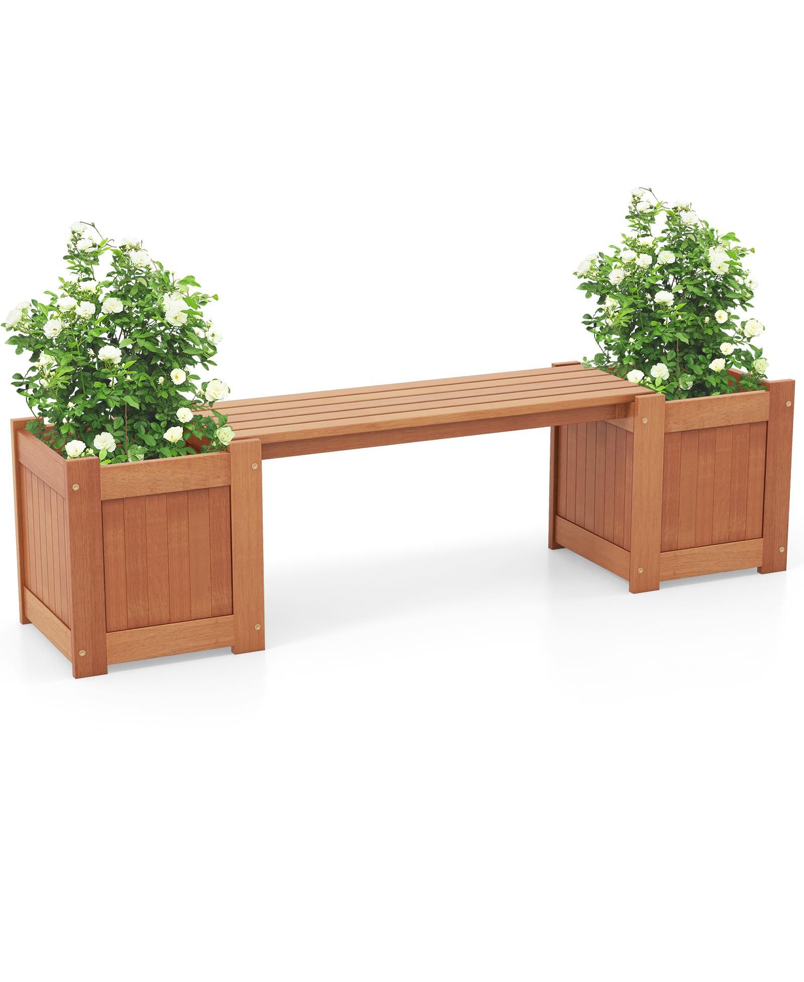 Hardwood Planter Box с Bench для Garden Yard Balcony