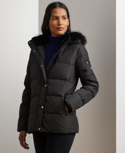 Lauren Ralph Lauren Женское утепленное пальто с капюшоном из искусственного меха