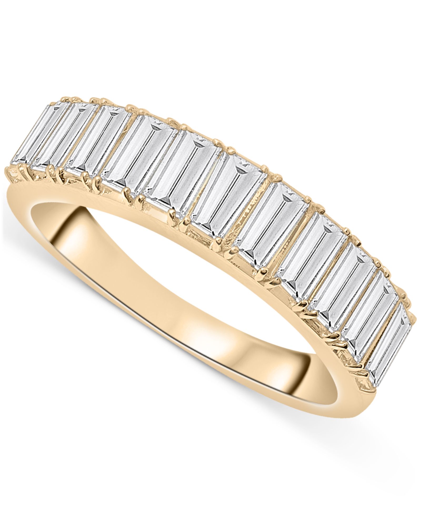 Кольцо с изумрудом Nano Baguette в Gold Vermeil