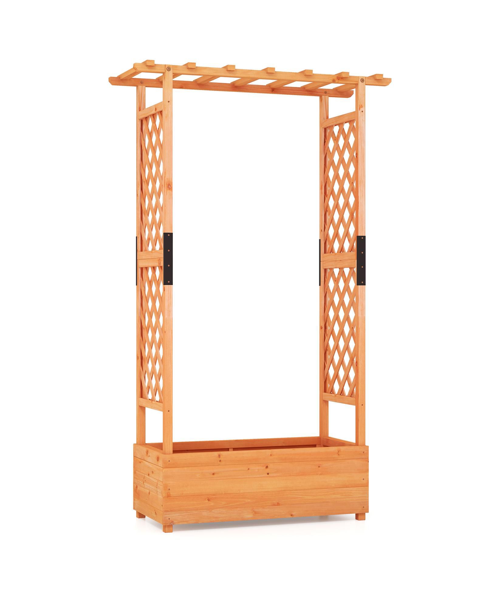 Raised Garden Bed with Arch Trellis-Orange