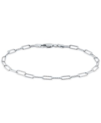 Giani Bernini Diamond-Cut Paperclip Chain Link Bracelet (7-1/4") in Sterling Silver or 18k Gold-plated Sterling Silver, Created for Macy's