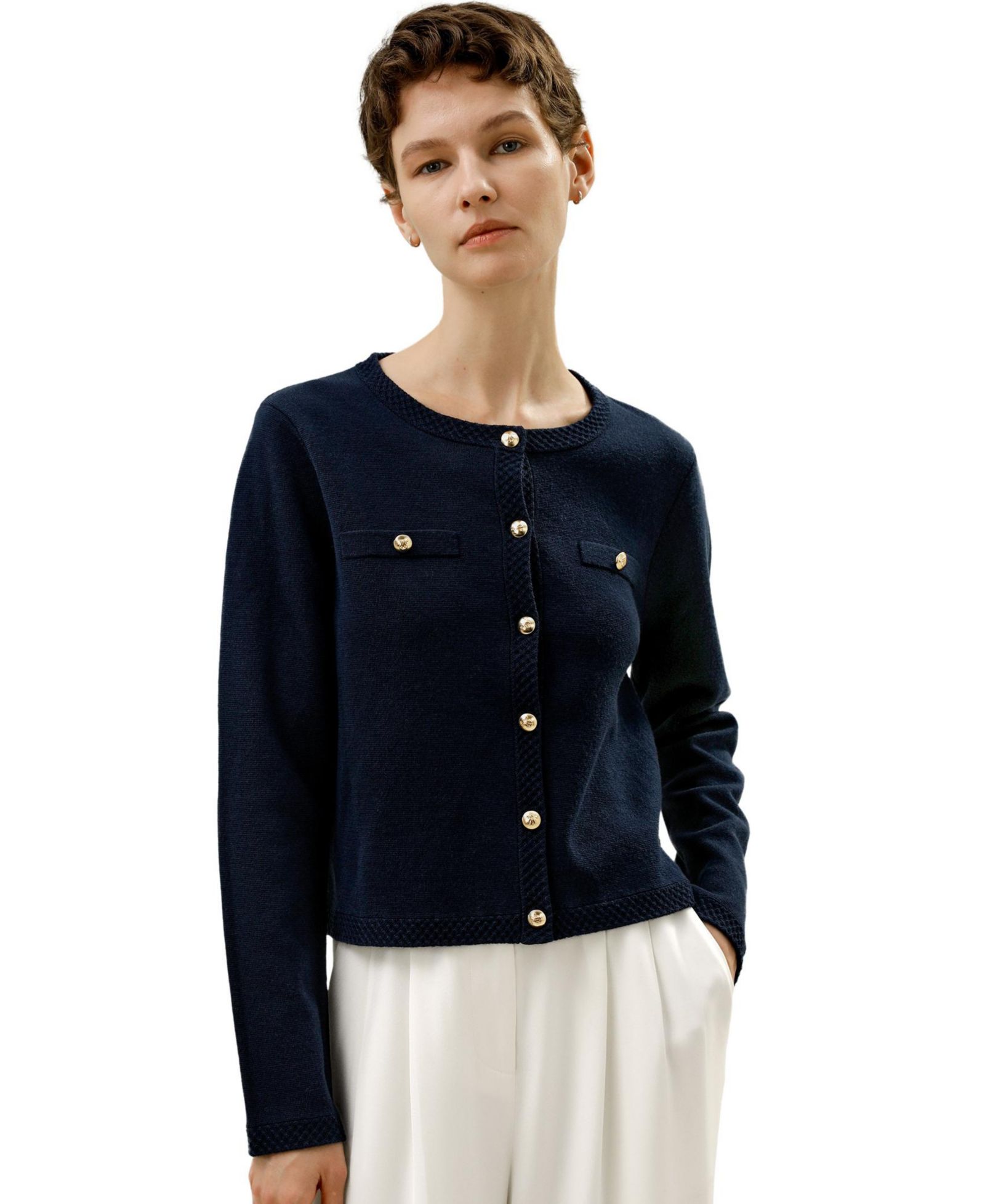 Женский джемпер LILYSILK Wool Button-Front