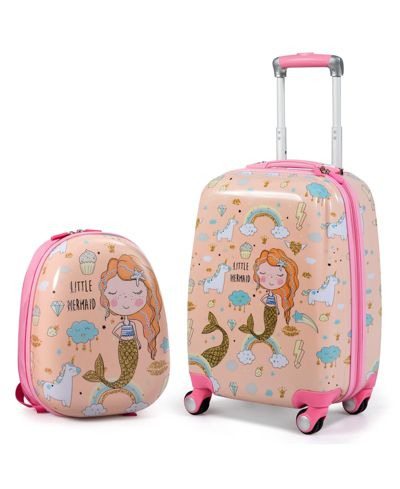 2PC Kids Luggage Set Rolling Suitcase & Backpack