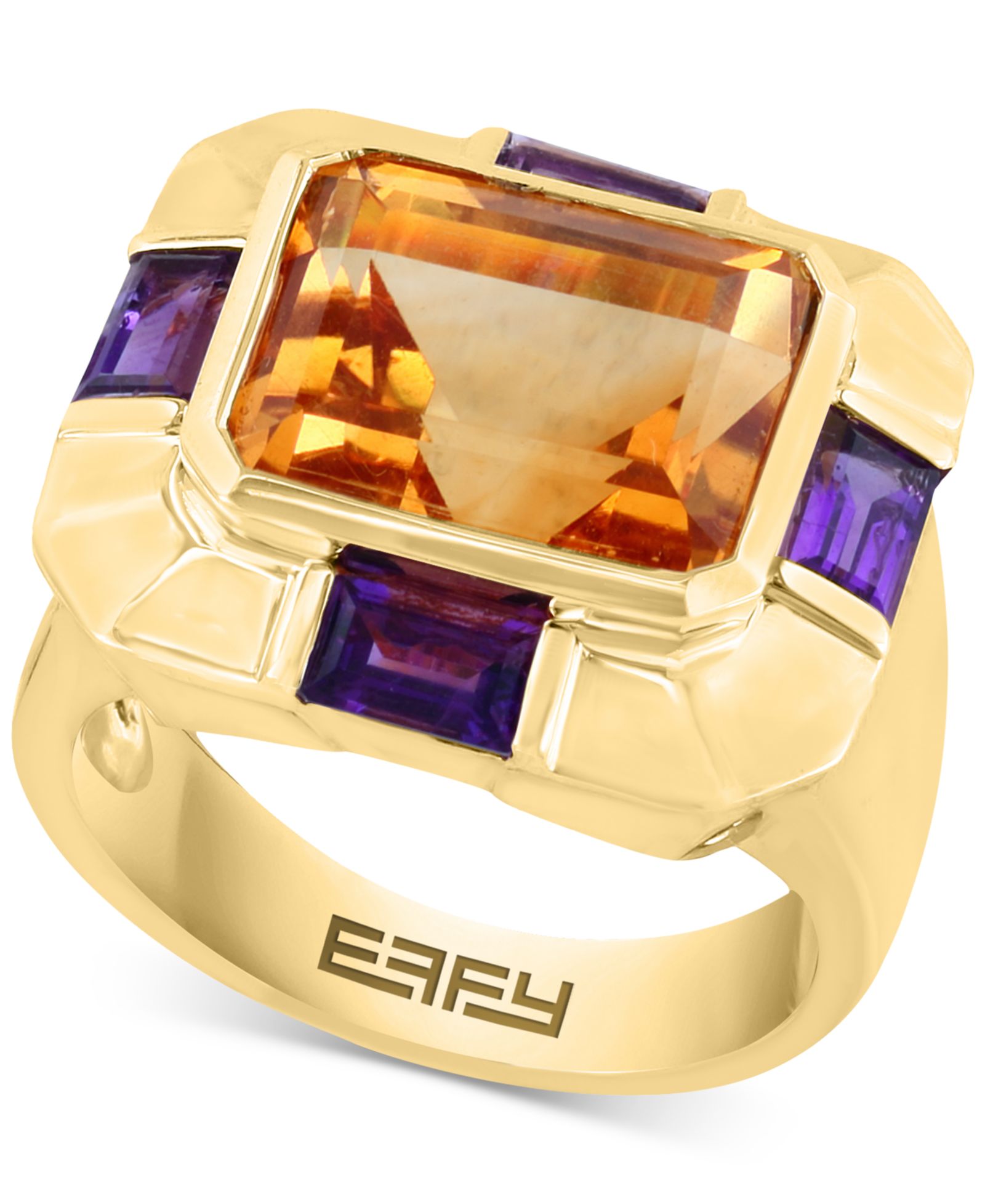 Кольцо EFFY® Citrine (5-3/4 ct. t.w.) & Amethyst (1-1/2 ct. t.w.) Statement в позолоченном серебре