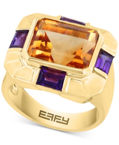 Кольцо EFFY® Citrine (5-3/4 ct. t.w.) & Amethyst (1-1/2 ct. t.w.) Statement в позолоченном серебре