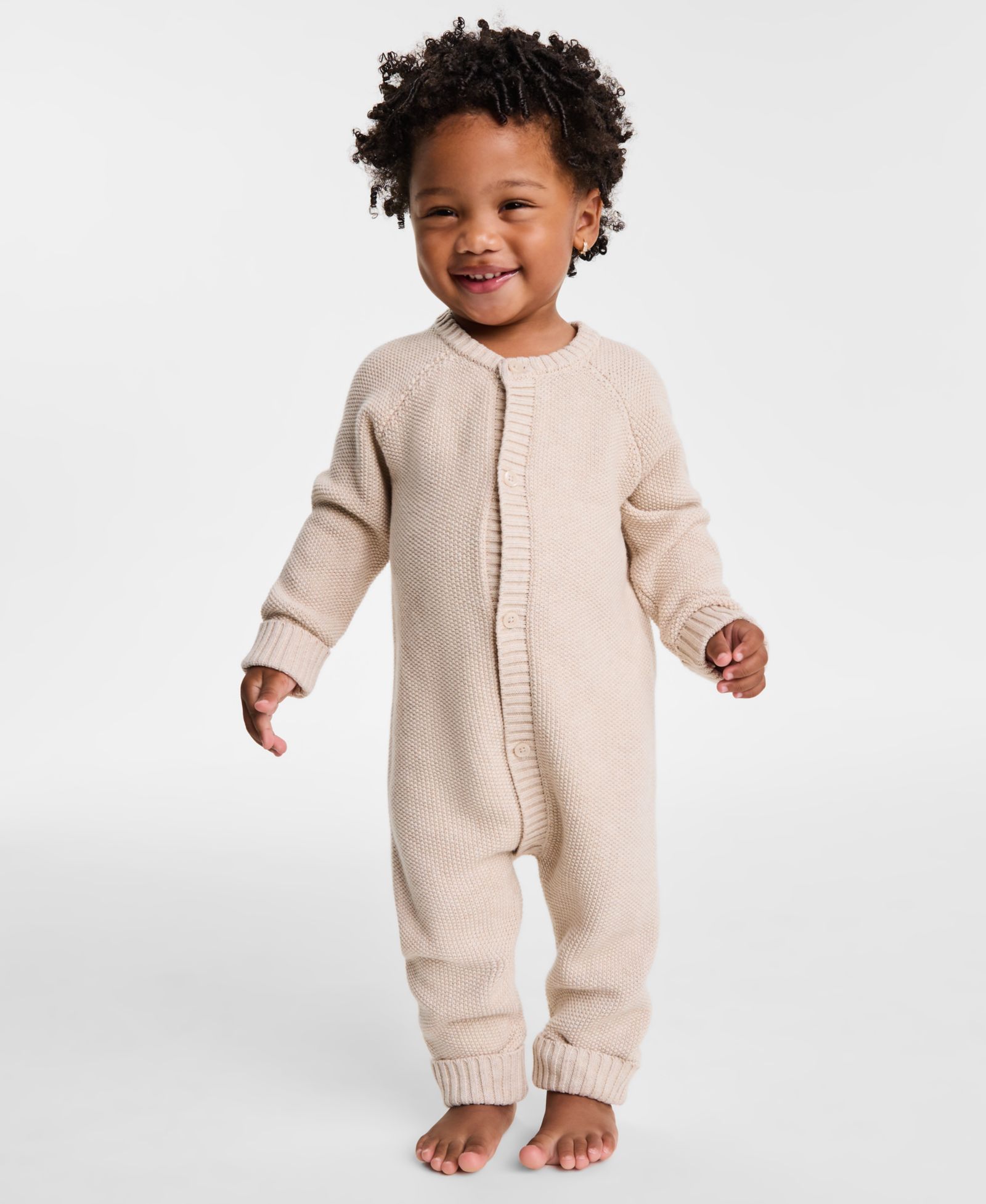 First Impressions Baby Boys' or Baby Girls' Cotton Long-Sleeve Sweater Romper, Macy's Exclusive