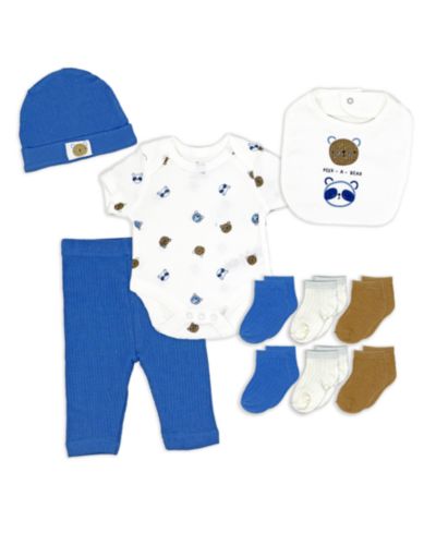 Rock A Bye Baby Boutique набор одежды для новорожденных мальчиков 10 предметов, синий медведь