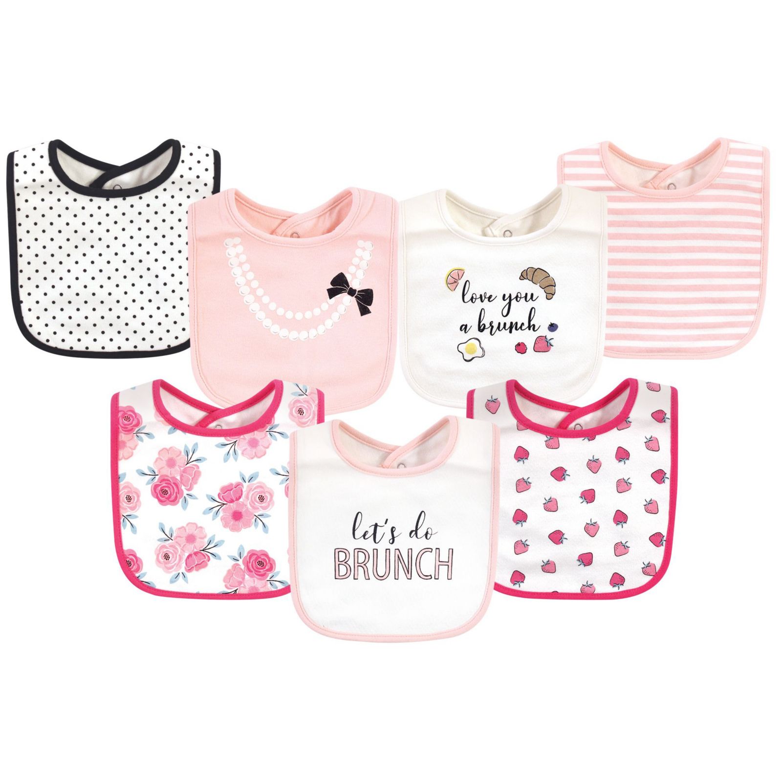 Набор слюняг Little Treasure Girls Seven-Count Interlock Drool Bib Set
