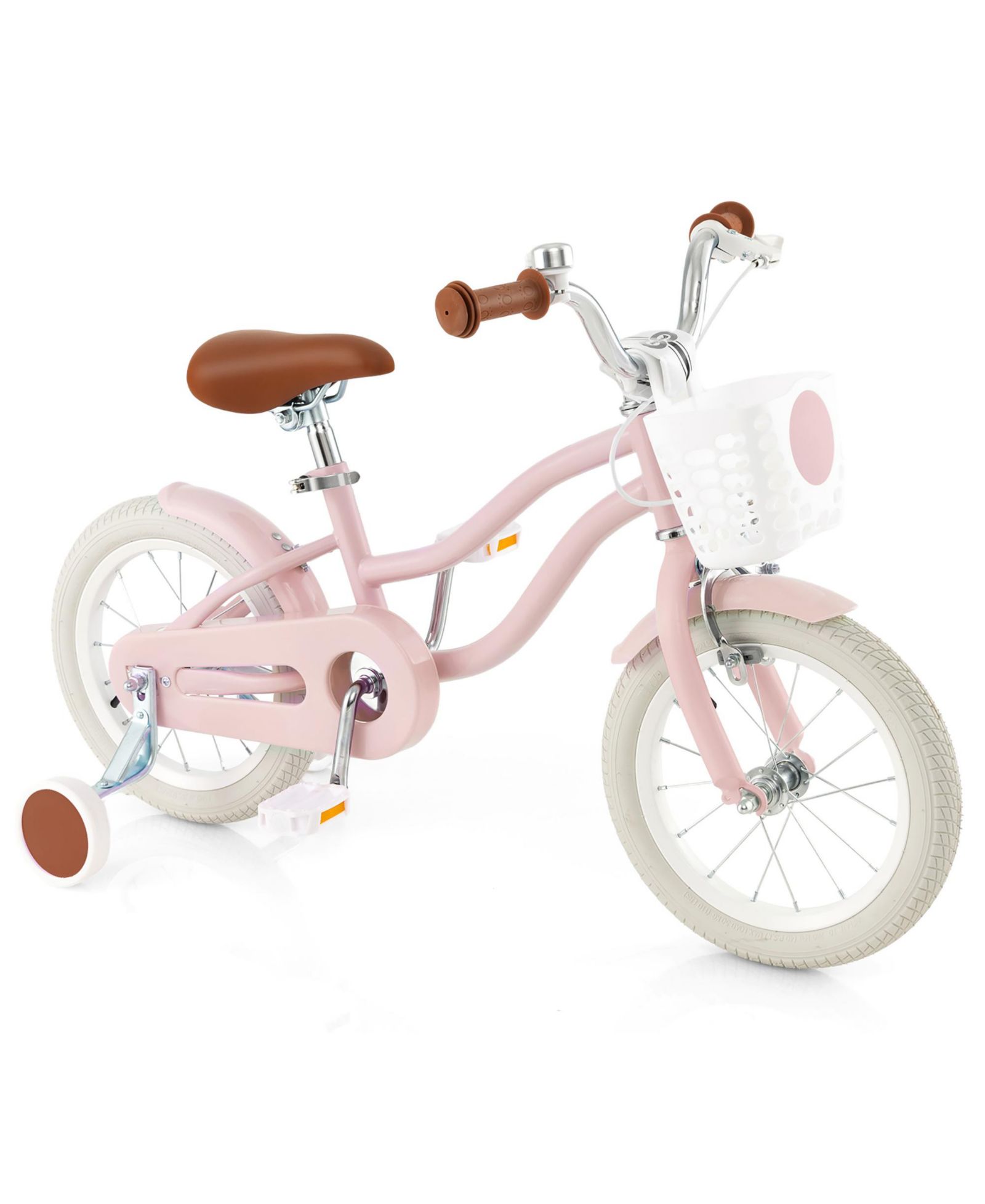 Gymax 14" Kids Bicycle with Training Wheels & Basket, Ages 3+