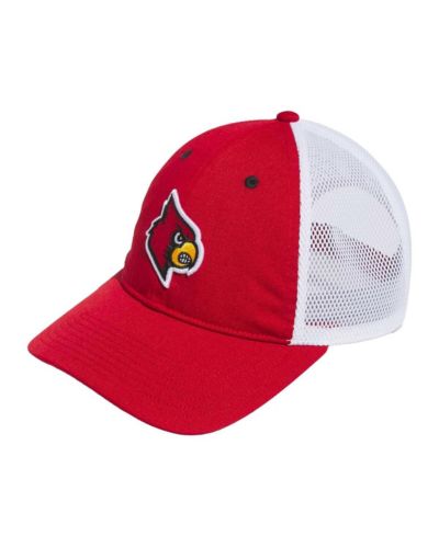 Мужская кепка Adidas Louisville Cardinals Mascot Slouch Trucker регулируемая красного цвета