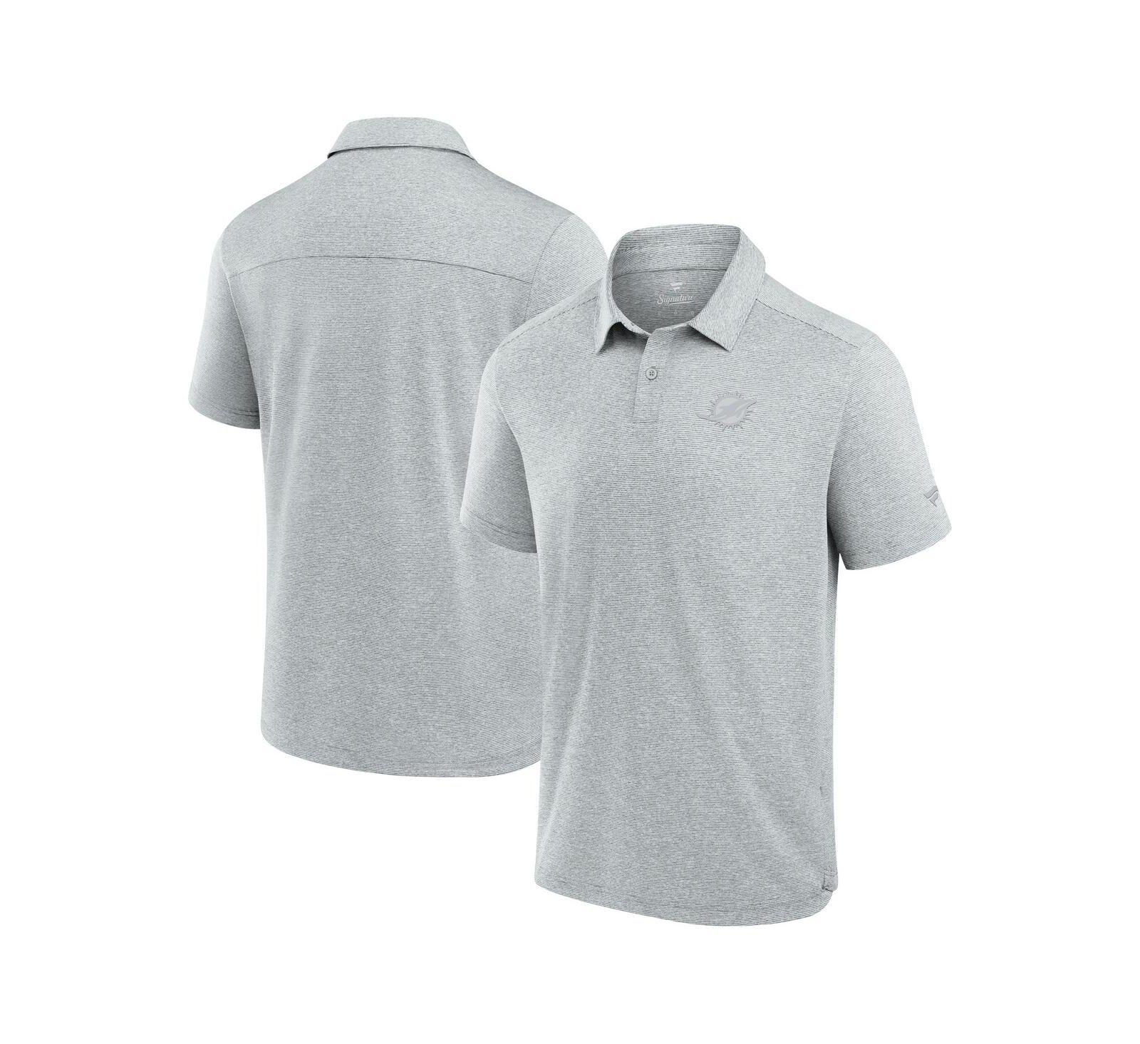 Fanatics Signature Men's Gray Miami Dolphins Front Office Tech Polo Shirt