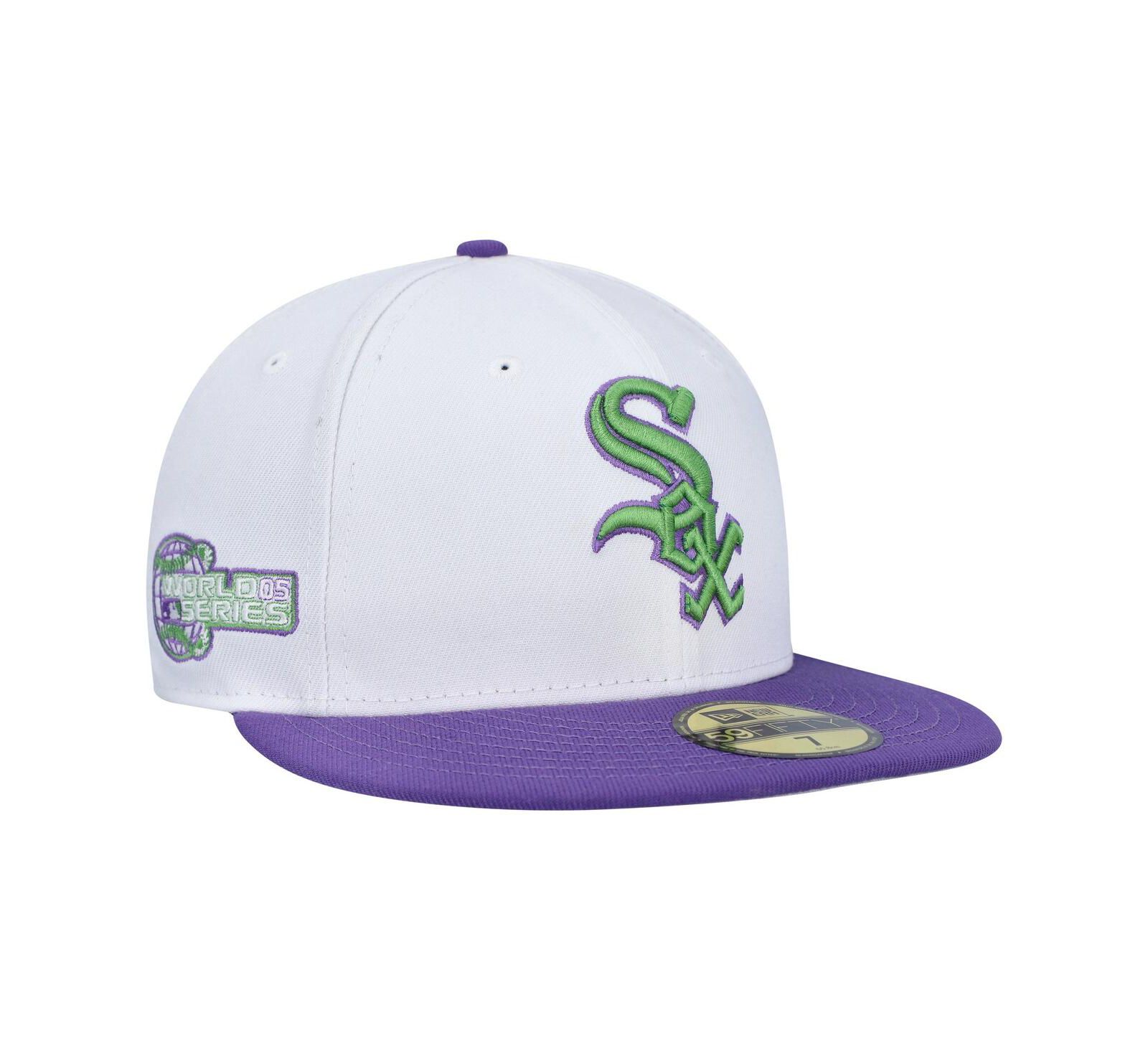 New Era Men's White Chicago White Sox Side Patch 59Fifty Fitted Hat