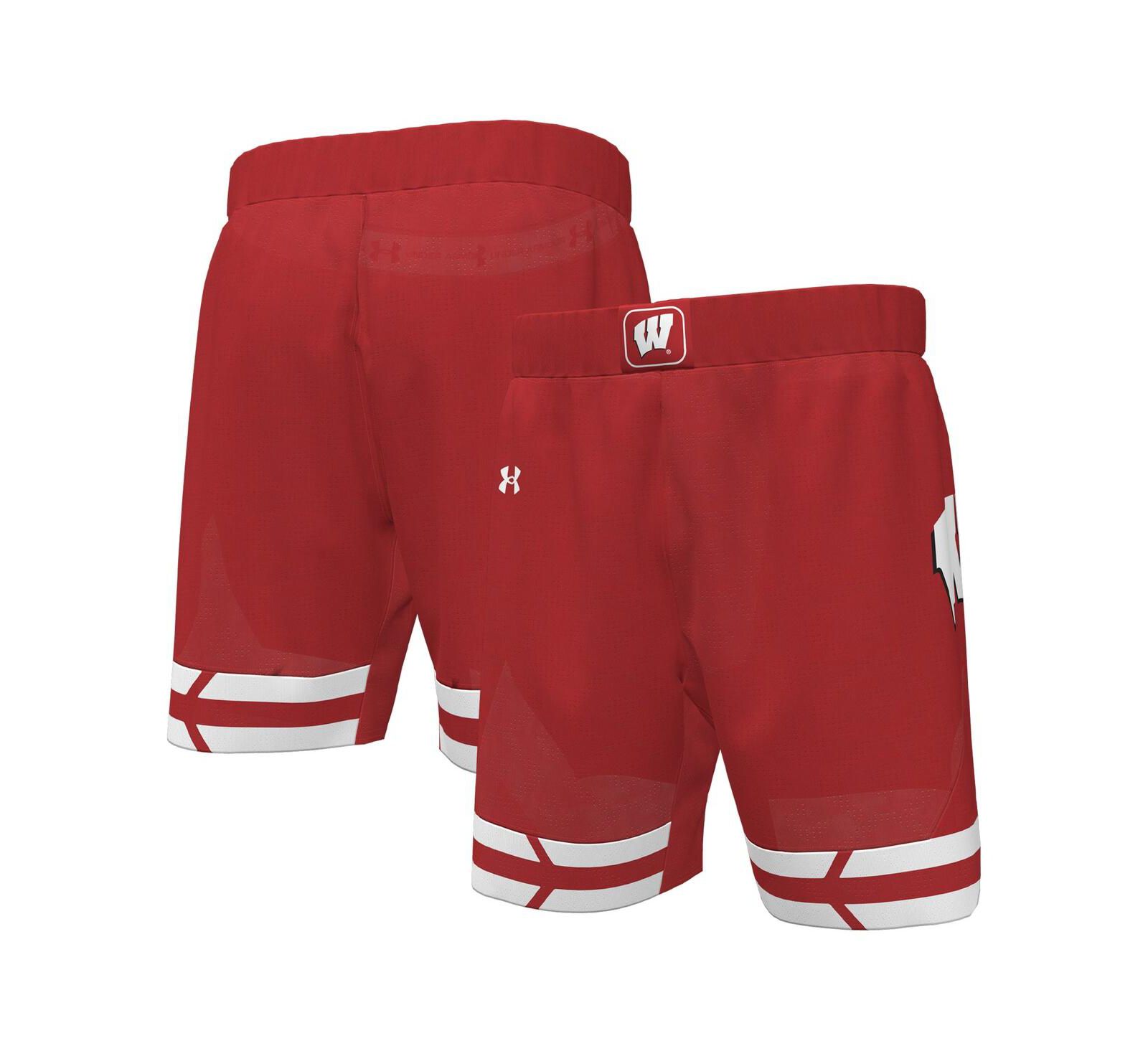Under Armour Men's Red Wisconsin Badgers Replica Basketball Shorts