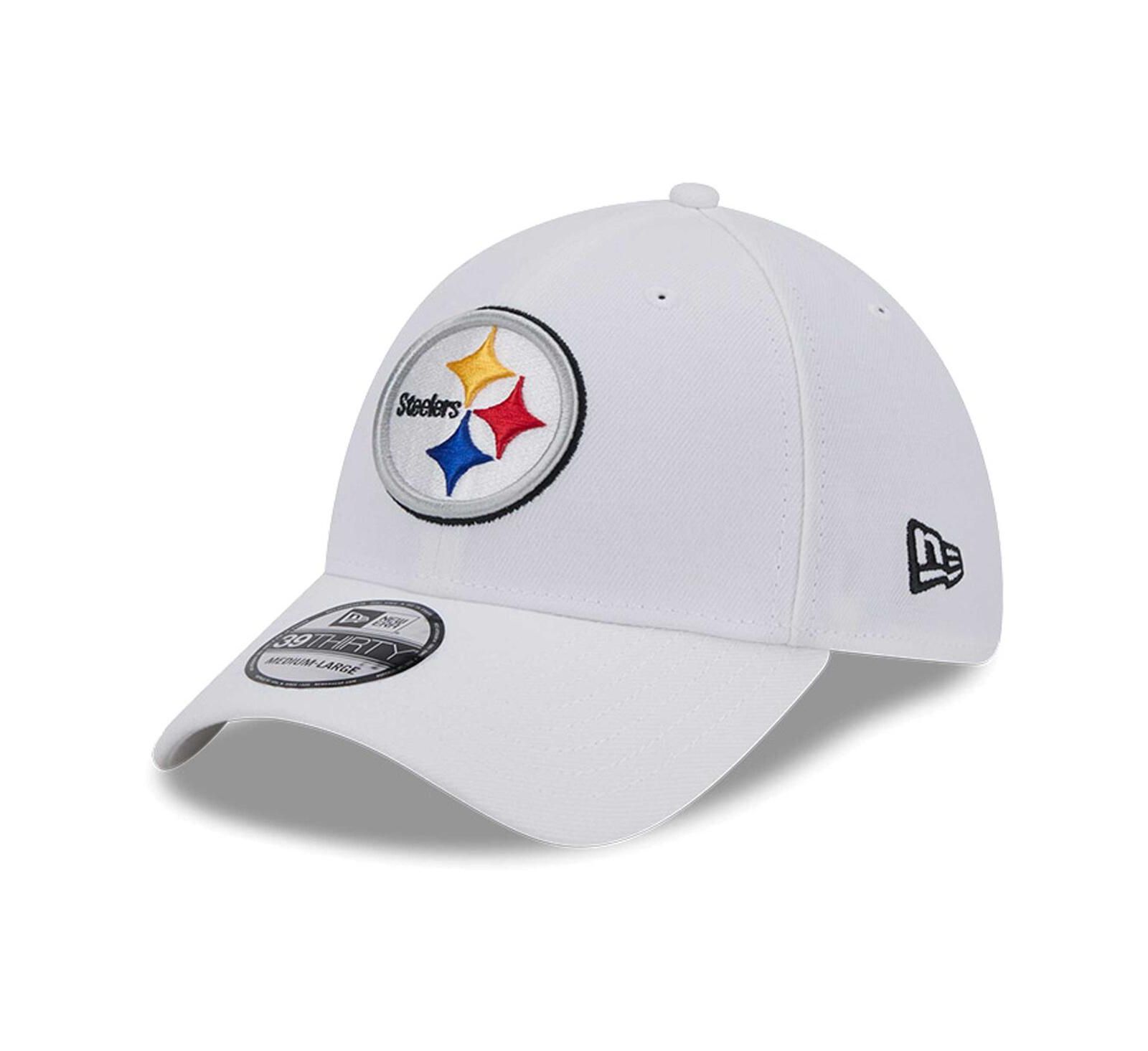 Мужская кепка New Era Pittsburgh Steelers Main 39Thirty, белая, эластичная