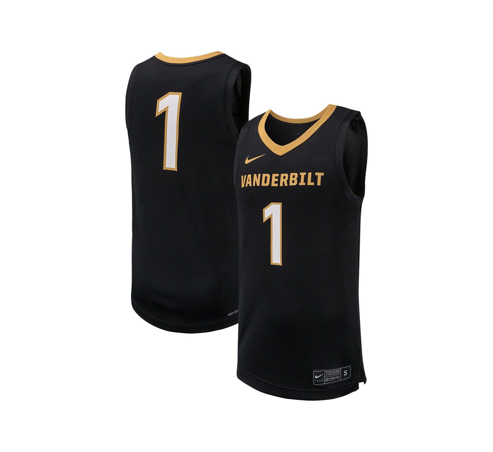 Nike Men's 1 Black Vanderbilt Commodores Replica Basketball Jersey