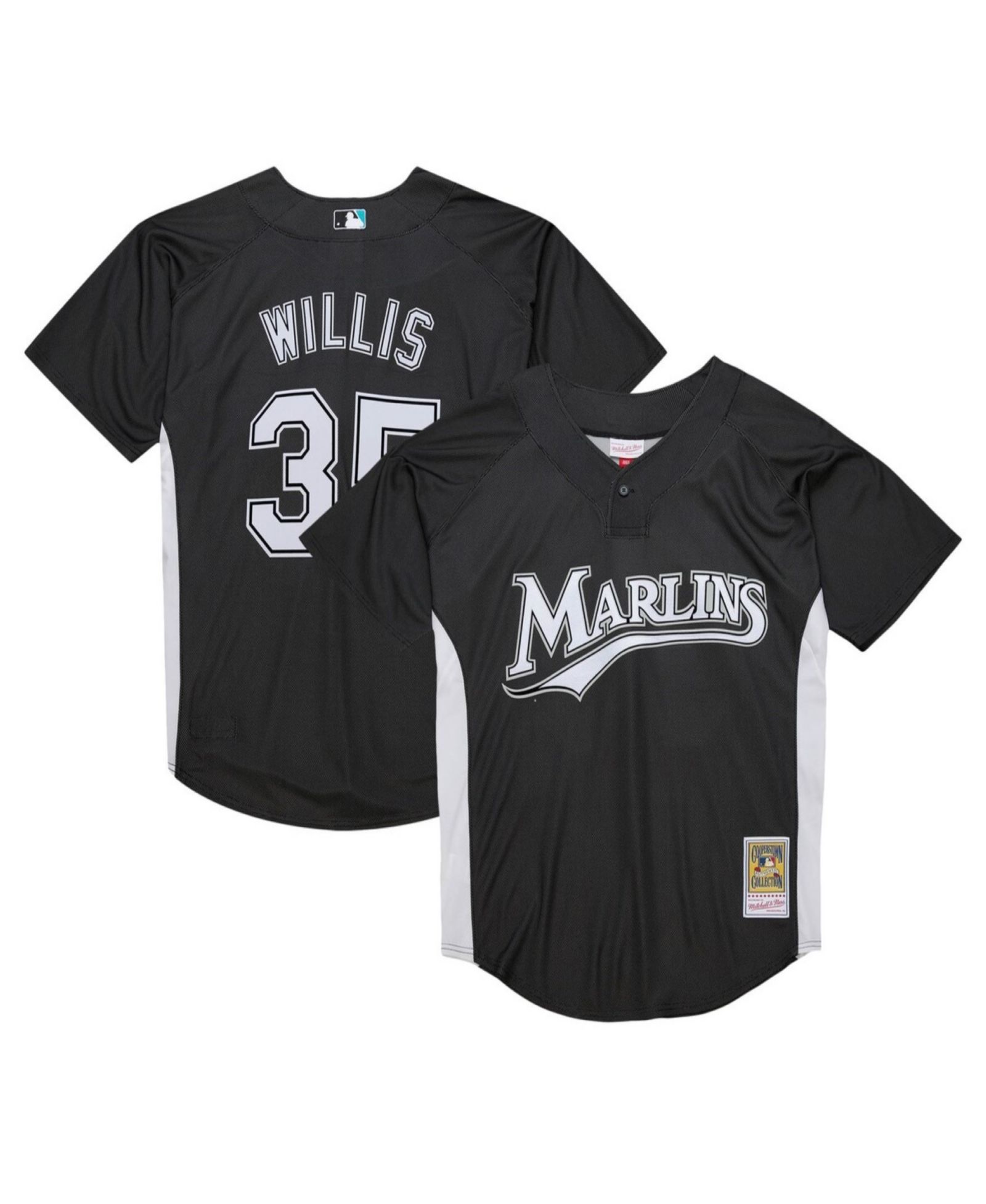 Mitchell Ness Мужская джерси Mitchell Ness Dontrelle Willis Black Florida Marlins Cooperstown Collection 2007 Batting Practice