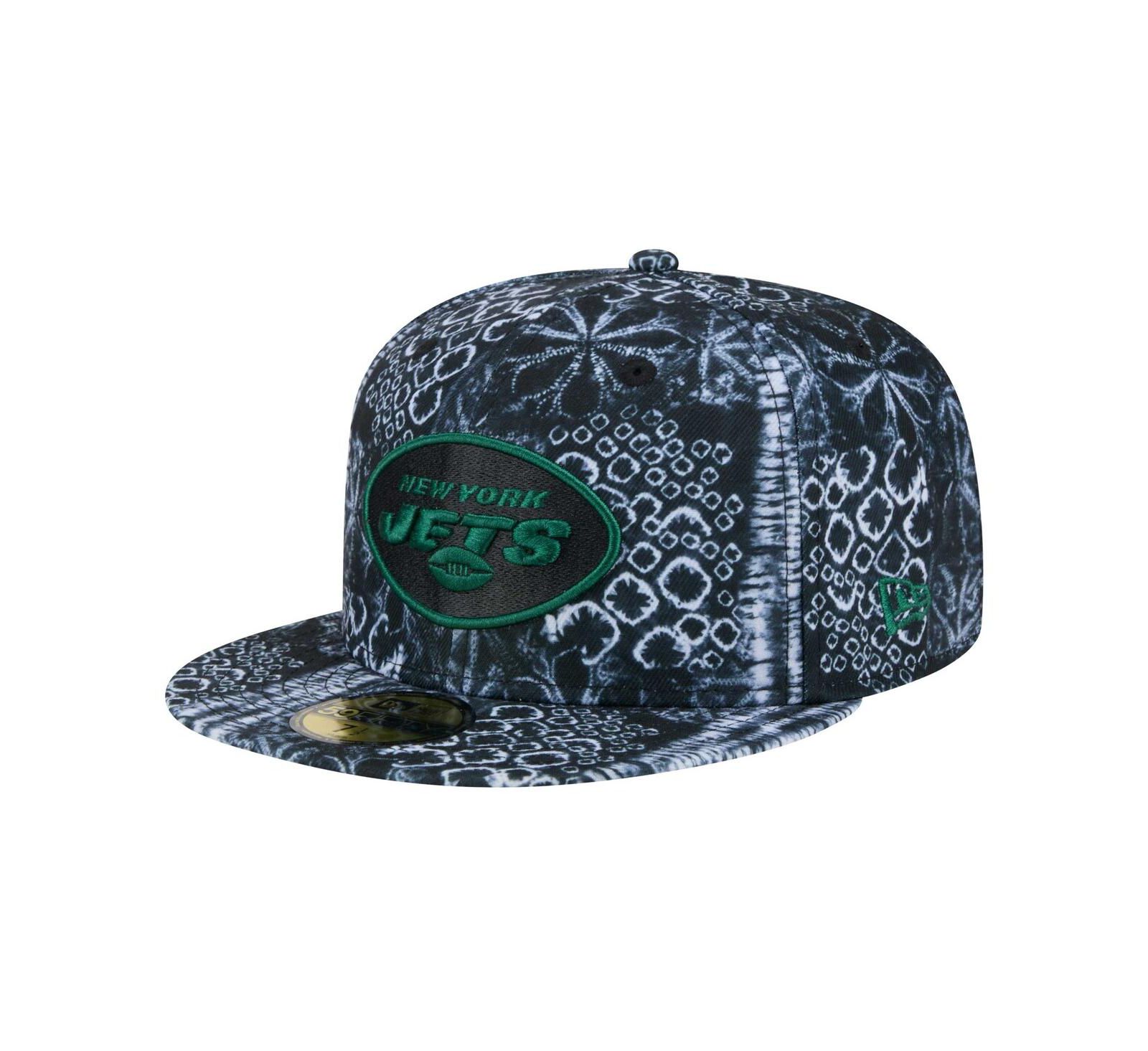 Мужская кепка New Era Black New York Jets Shibori 59Fifty Fitted