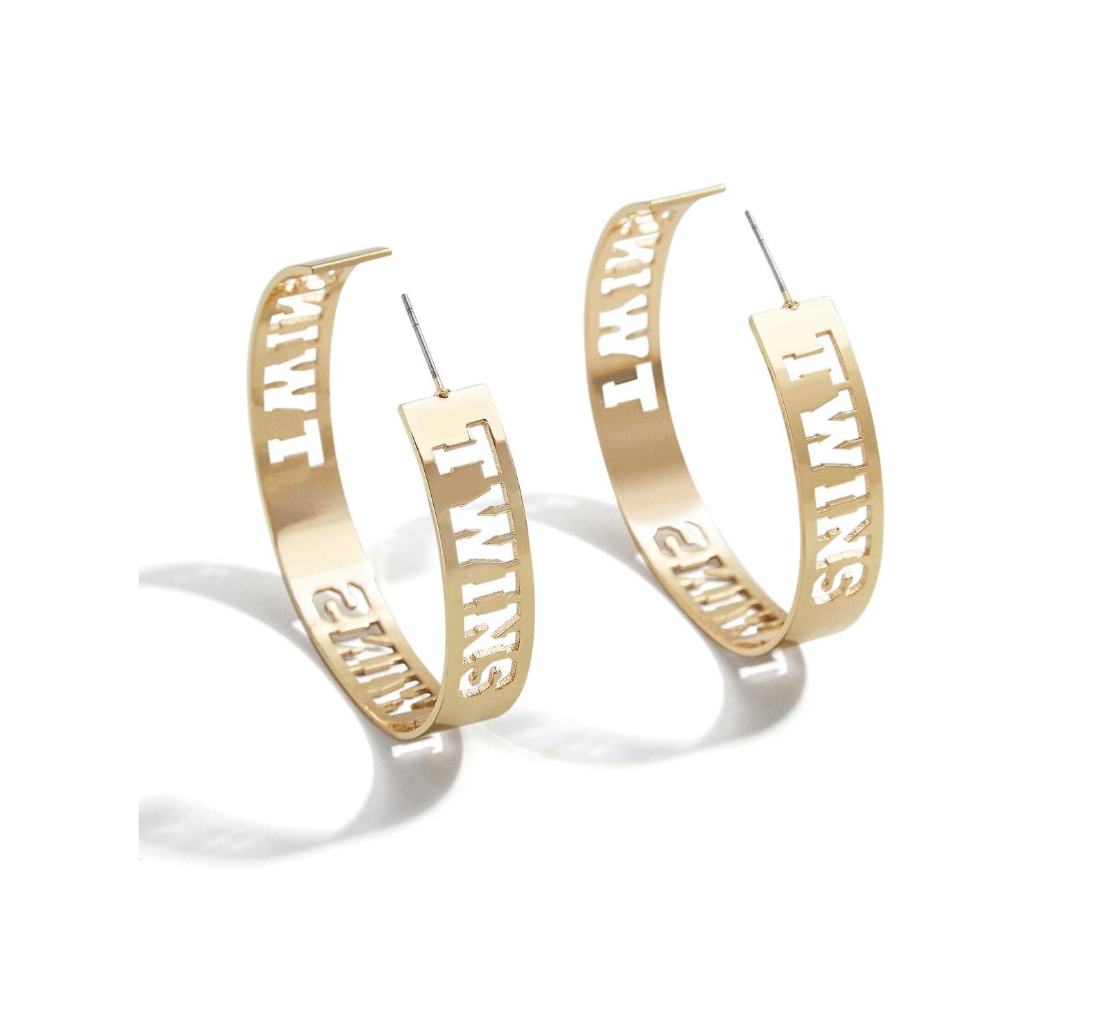Серьги-кольца Wear by Erin Andrews x Baublebar Minnesota Twins Large Cutout