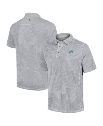 Мужская рубашка-поло Tommy Bahama Gray Detroit Lions Sport Santiago Paradise