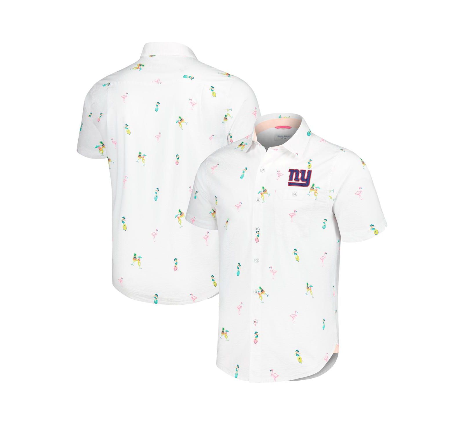 Tommy Bahama Men's White New York Giants Nova Wave Flocktail Button-Up Shirt