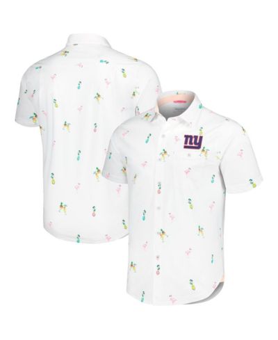 Tommy Bahama Мужская рубашка с коротким рукавом New York Giants Nova Wave Flocktail