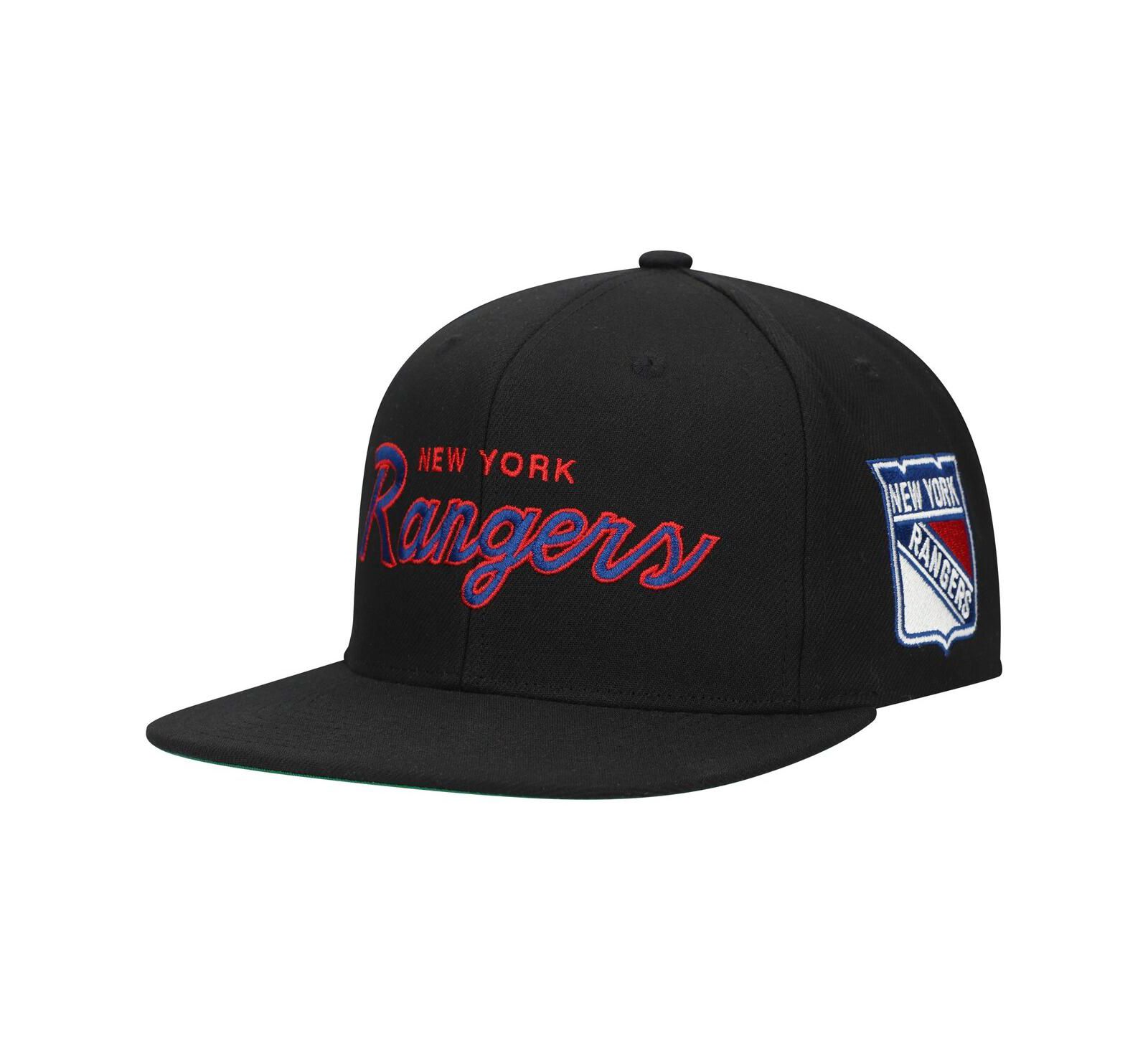 Mitchell & Ness Мужская кепка New York Rangers Core Team Script 2.0 Snapback, черная