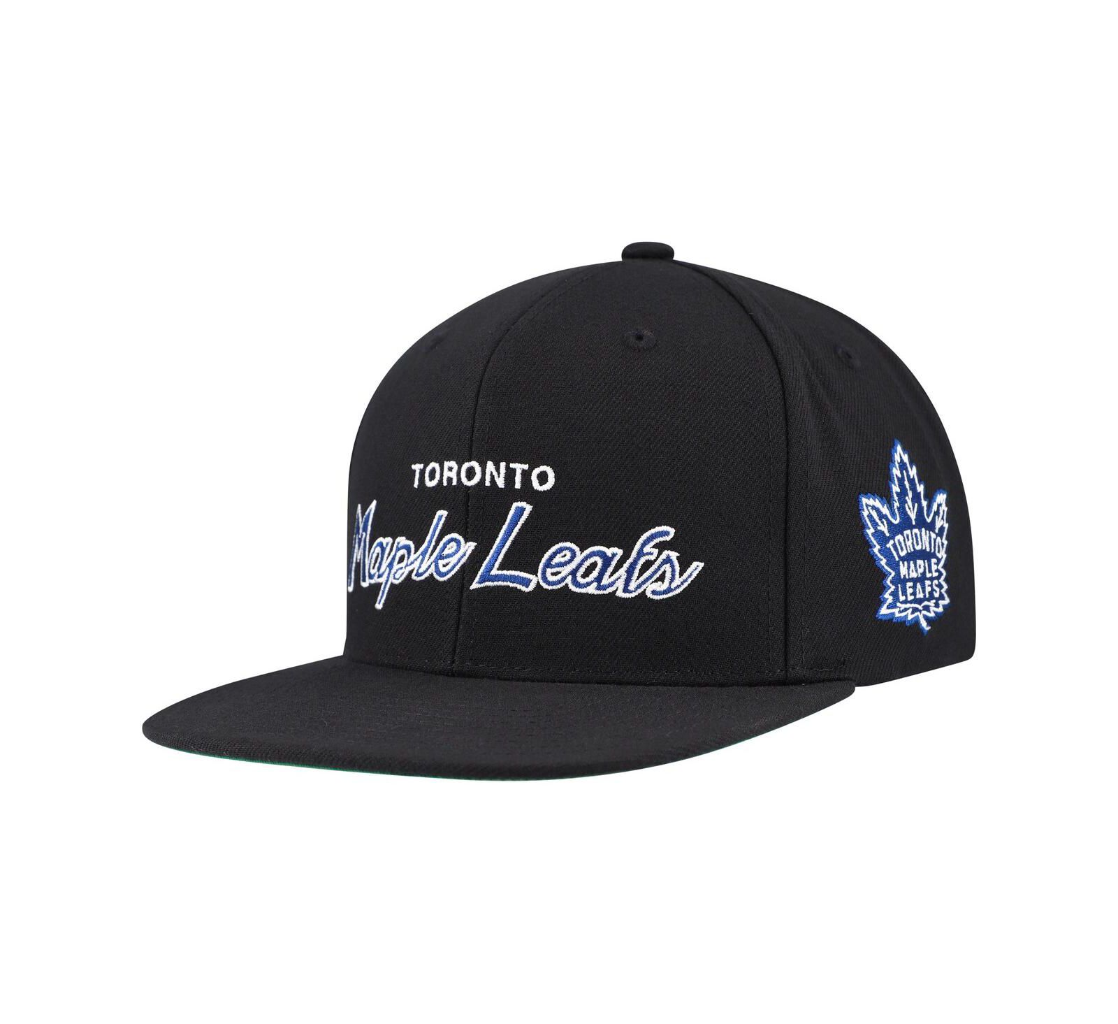 Мужская кепка Mitchell Ness Black Toronto Maple Leafs Core Team Script 2.0 Snapback