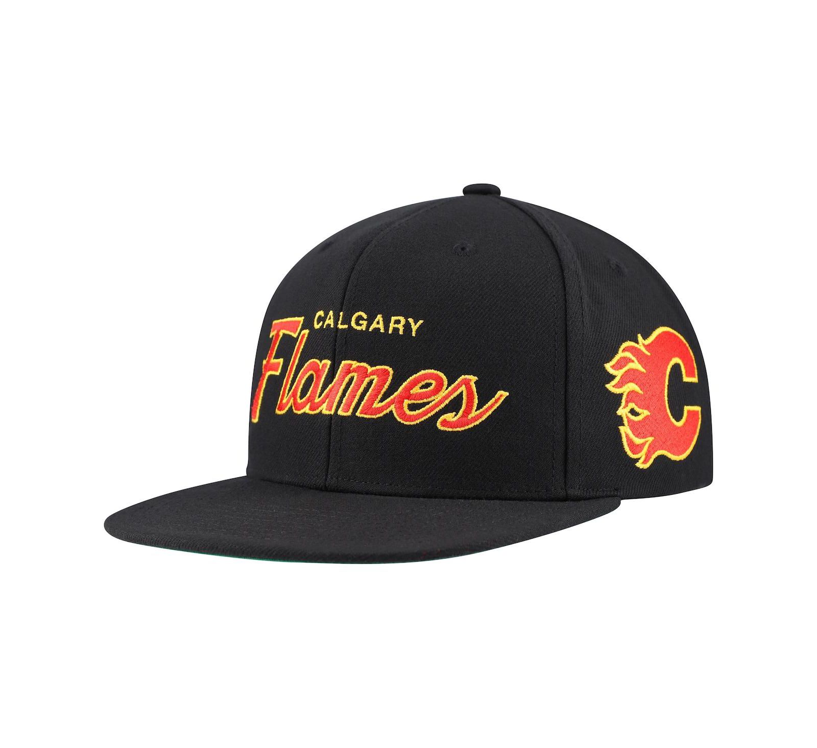 Мужская кепка Mitchell Ness Calgary Flames Core Team Script 2.0 Snapback, черная