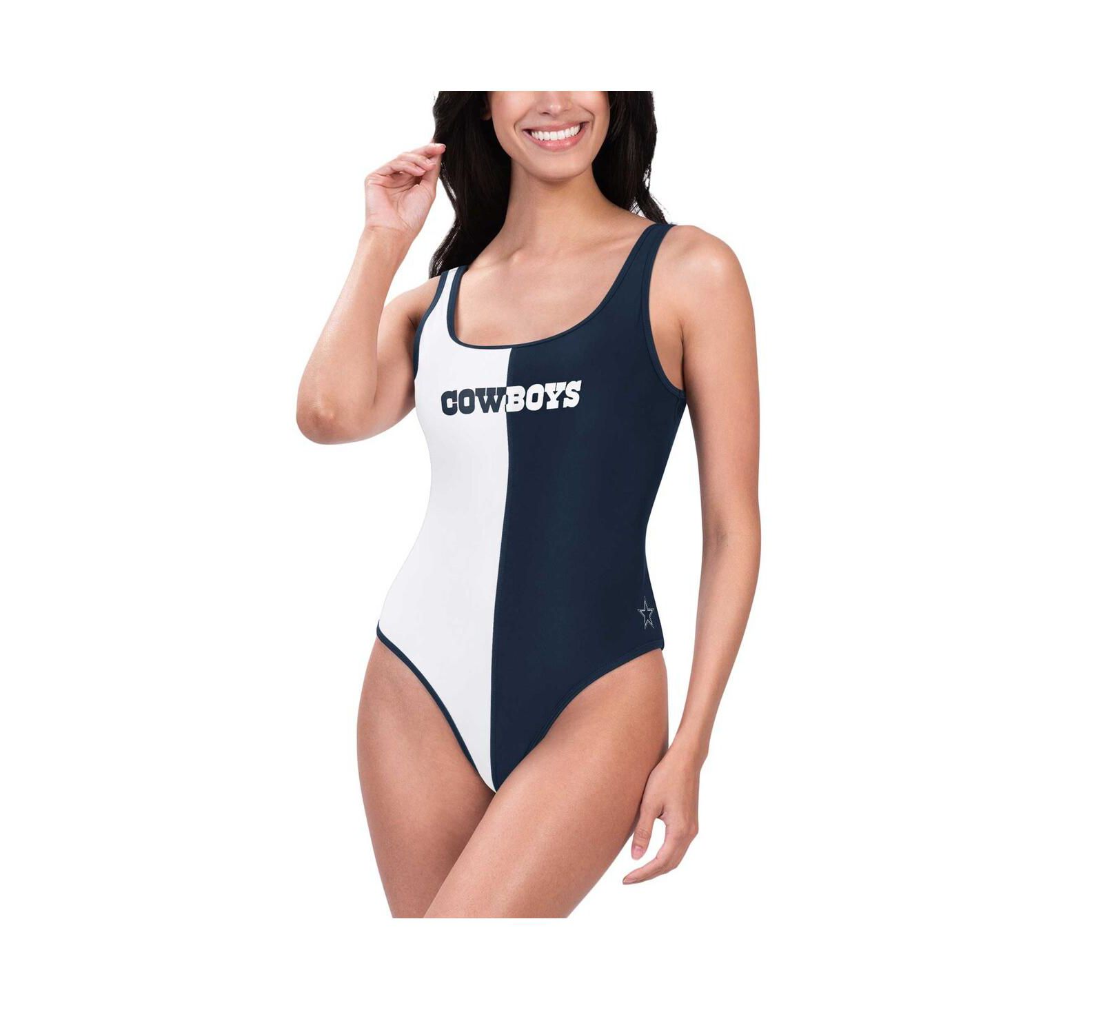 Women's G-III 4Her by Carl Banks Navy/White Dallas Cowboys Last Stand One-Piece Swimsuit
