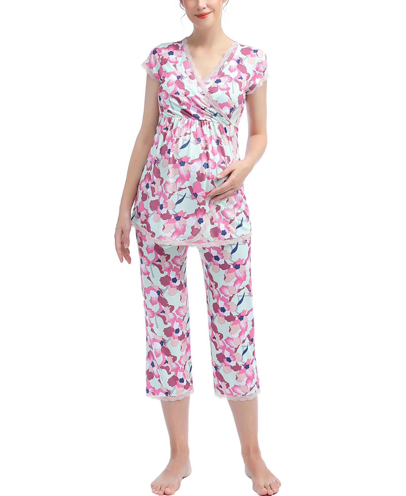 kimi + kai Maternity Addison Nursing Pajama Set