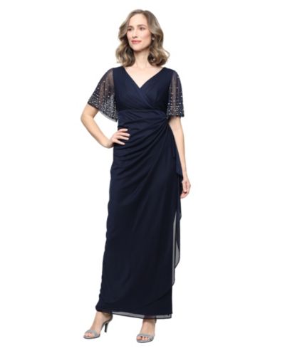 Женское длинное платье Alex Evenings Women's Embellished Flutter-Sleeve Long Dress