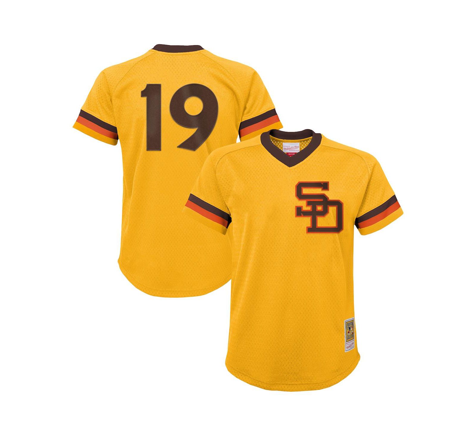 Mitchell & Ness Big Boys and Girls Tony Gwynn Gold San Diego Padres Cooperstown Collection Mesh Batting Practice Jersey