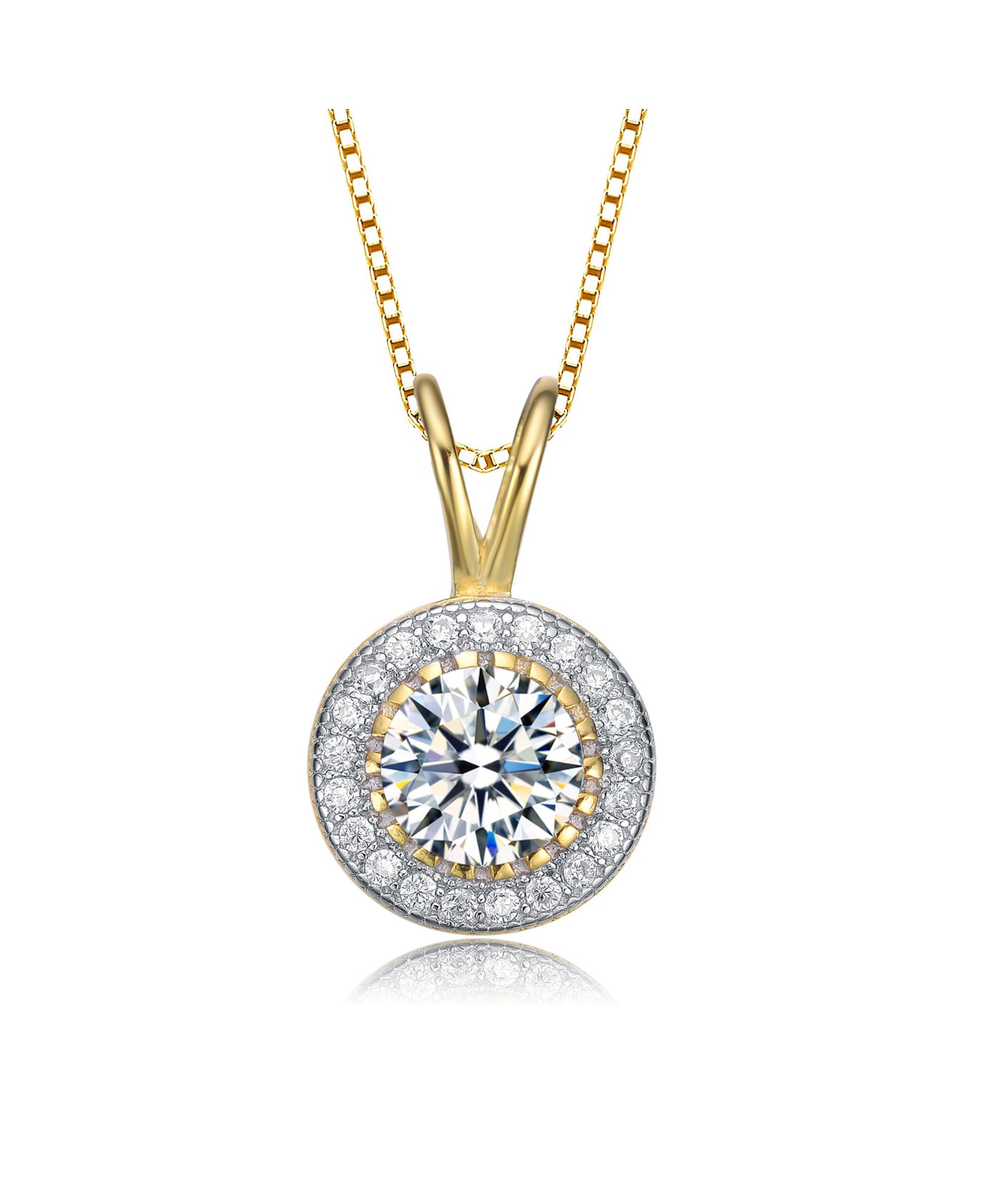Genevive Подвеска с кубическим цирконием Round-cut, Sterling Silver