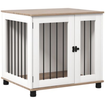 PawHut Dog Crate Furniture, Side or End Table w/ Door for Small Medium Dogs
