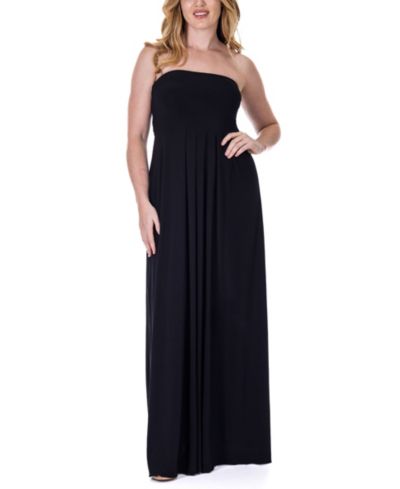 24seven Comfort Apparel Макси-платье с плиссировкой и без бретелей