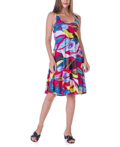 Женское трикотажное платье без рукавов 24seven Comfort Apparel Print Swing