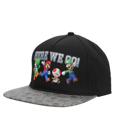 Черная кепка-бейсболка SUPER MARIO Bros Here We Go для мальчиков
