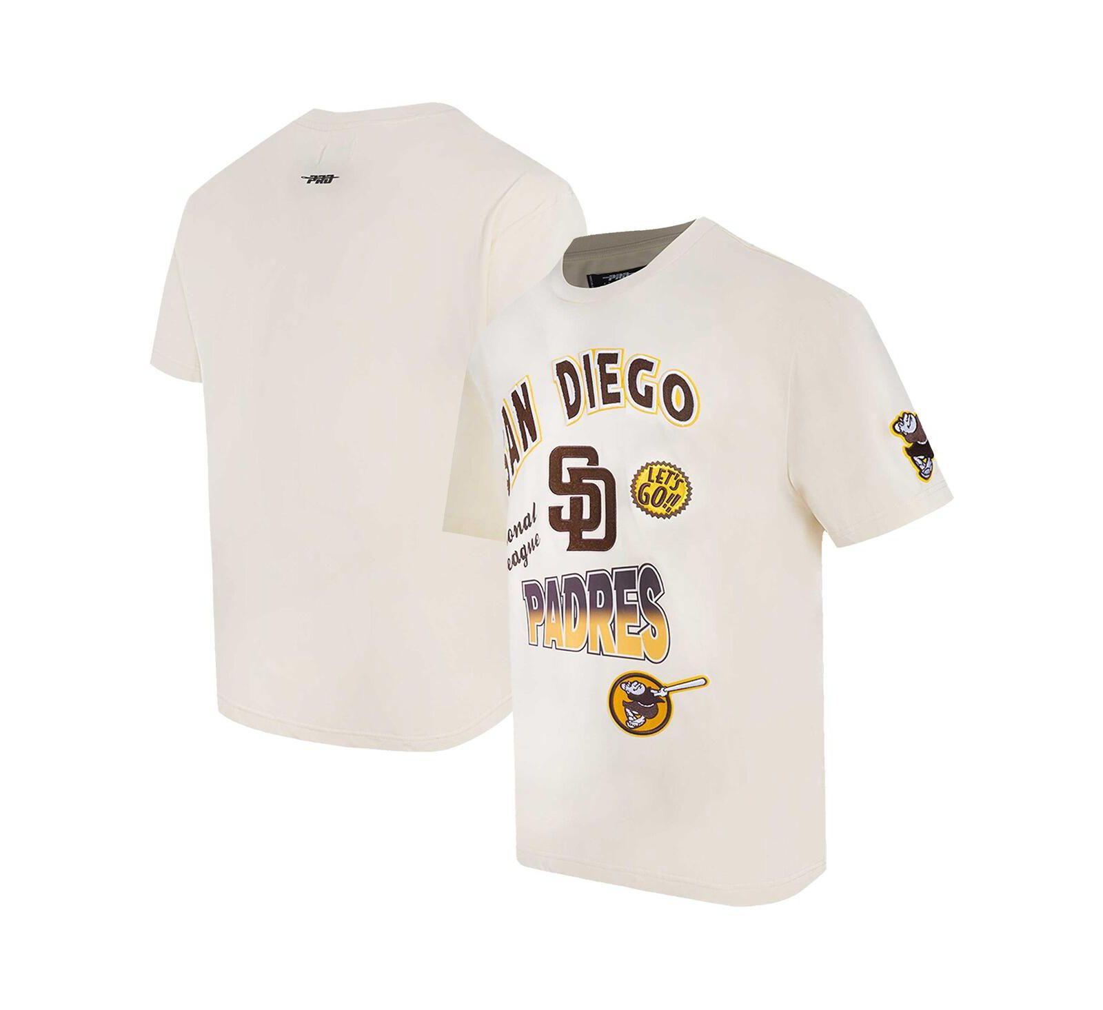 Мужская футболка Pro Standard Cream San Diego Padres с заниженной линией плеча