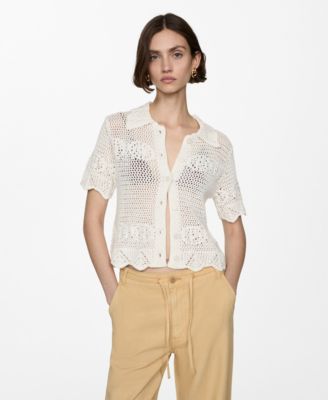 Женский кардиган Mango Crochet Knit