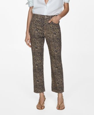 Женские прямые джинсы MANGO Leopard-Print