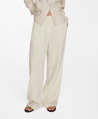 Женские брюки Mango Women's Cotton Wide Leg Trousers