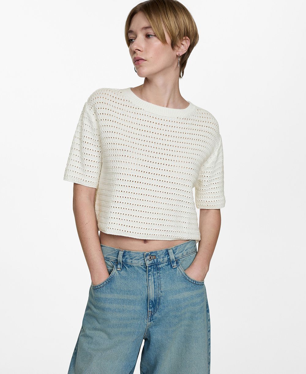 Женский Mango Knitted Jumper с Openwork Details